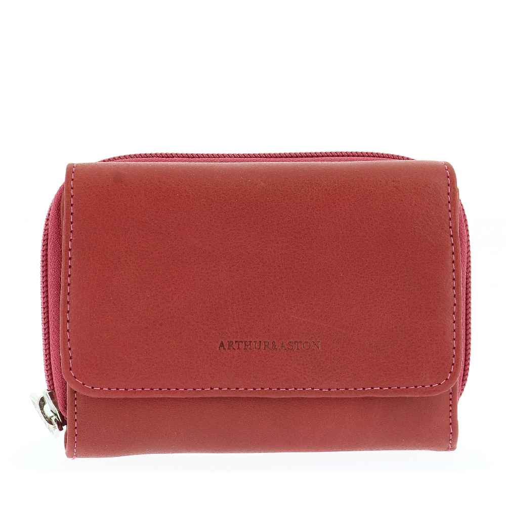 Porte-monnaie et cartes en cuir huilé Rose