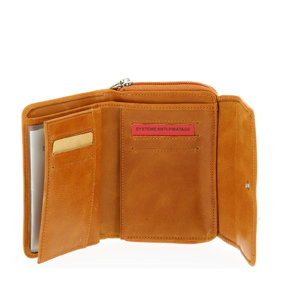 Porte-monnaie et cartes en cuir huilé Rose