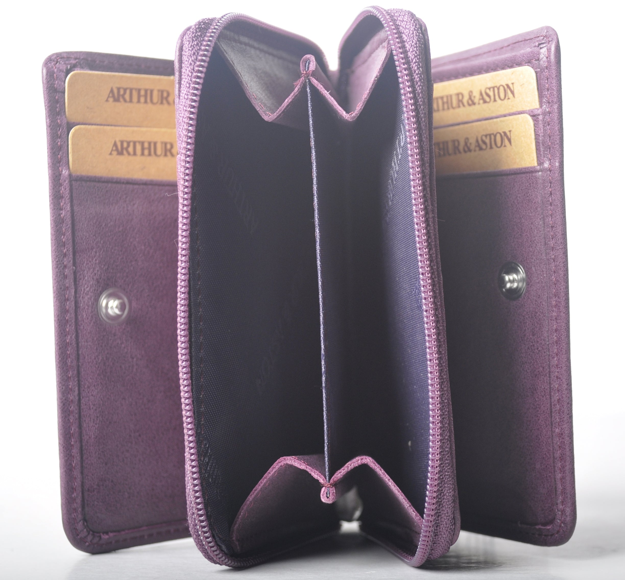 Oiled Leather Wallet and Card Holder Pink