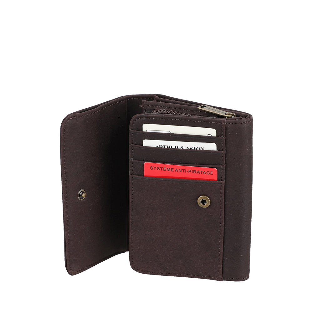 Porte-monnaie et cartes en cuir Maé