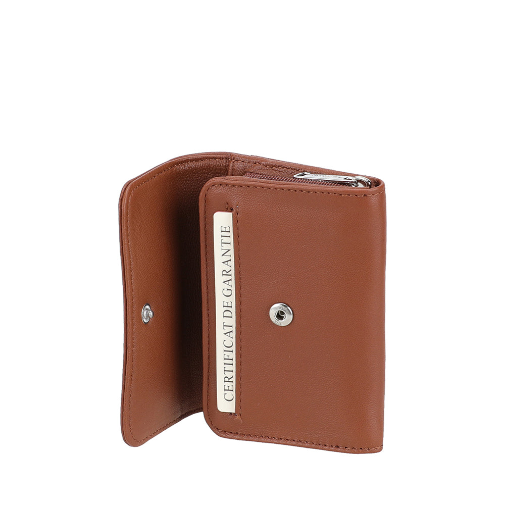 Petit Porte-monnaie à pression Riley cuir d'agneau