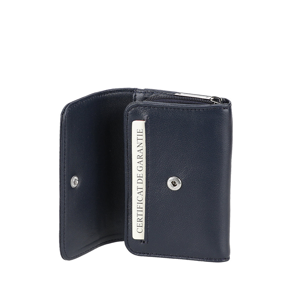 Petit Porte-monnaie à pression Riley cuir d'agneau