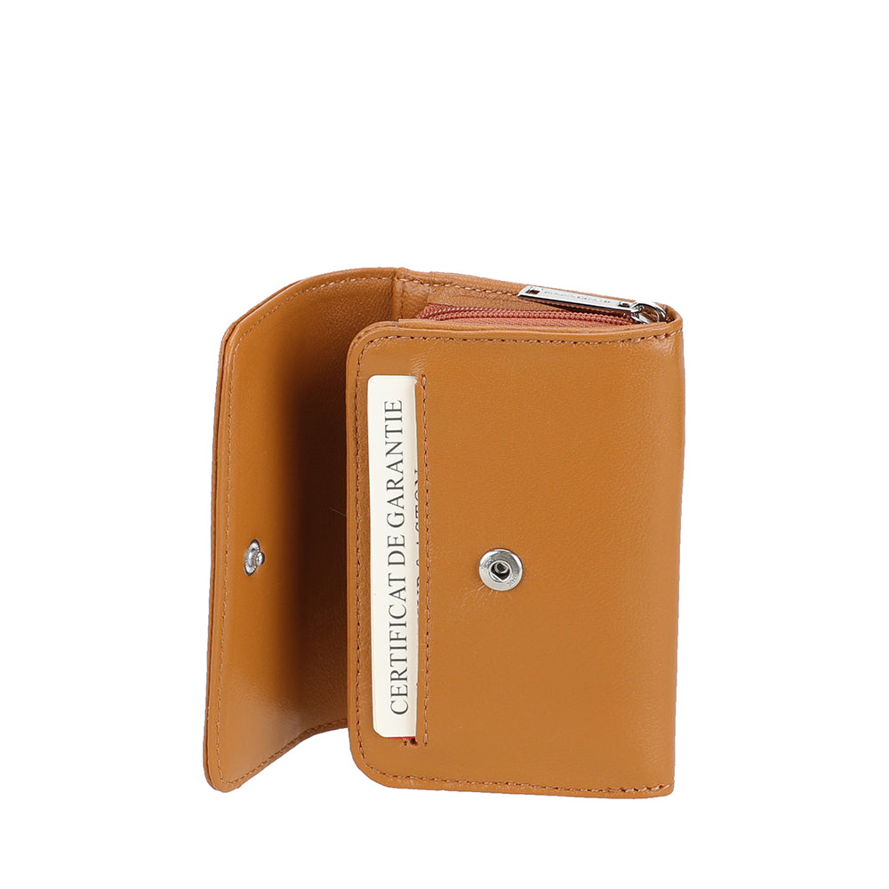 Petit Porte-monnaie à pression Riley cuir d'agneau