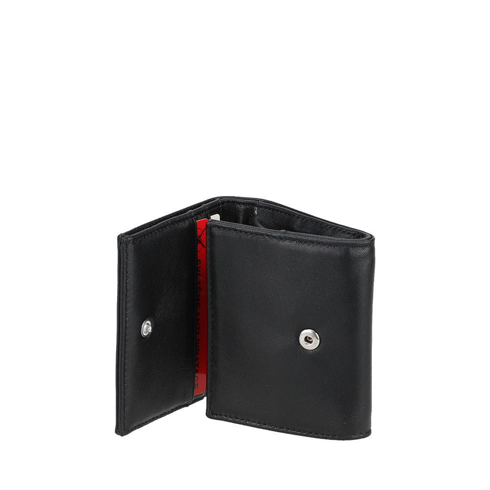 Porte-monnaie pression en cuir agneau Riley