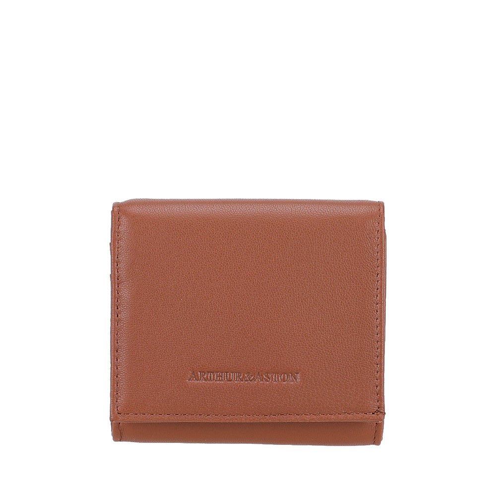 Porte-monnaie pression en cuir agneau Riley