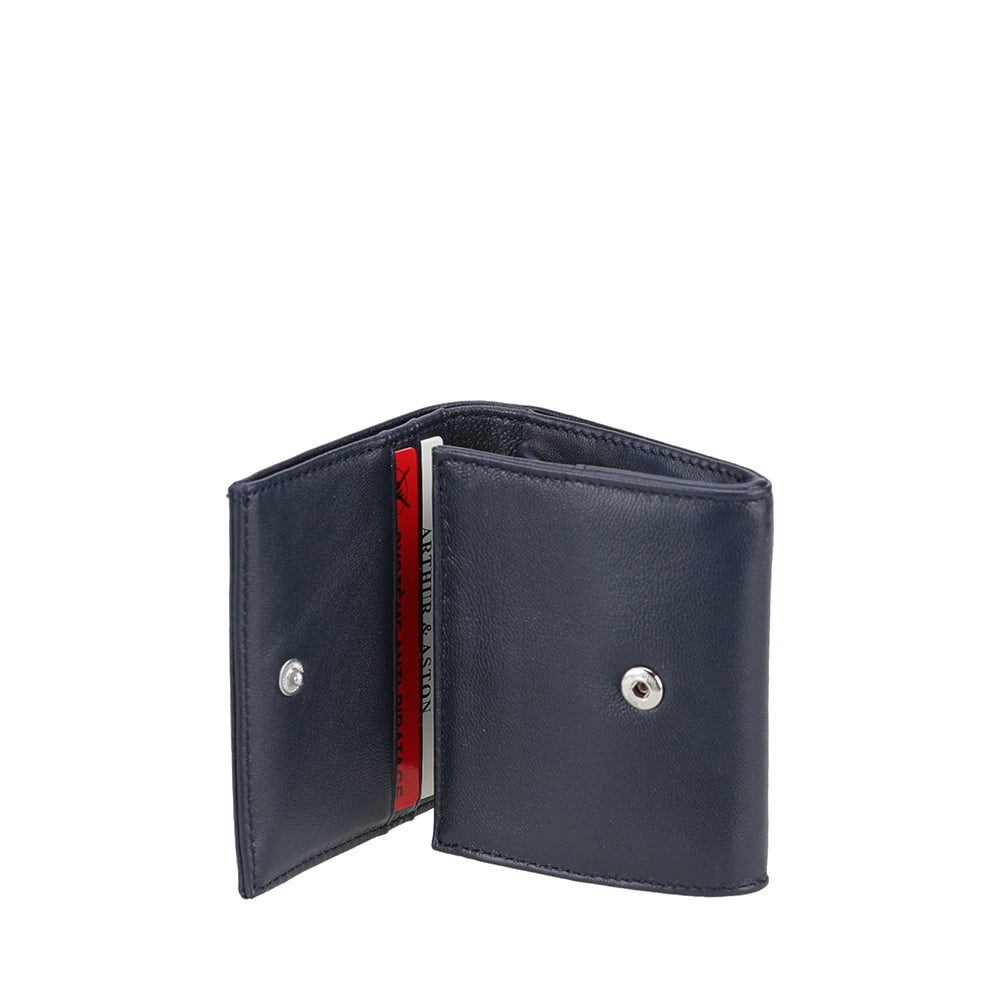 Porte-monnaie pression en cuir agneau Riley
