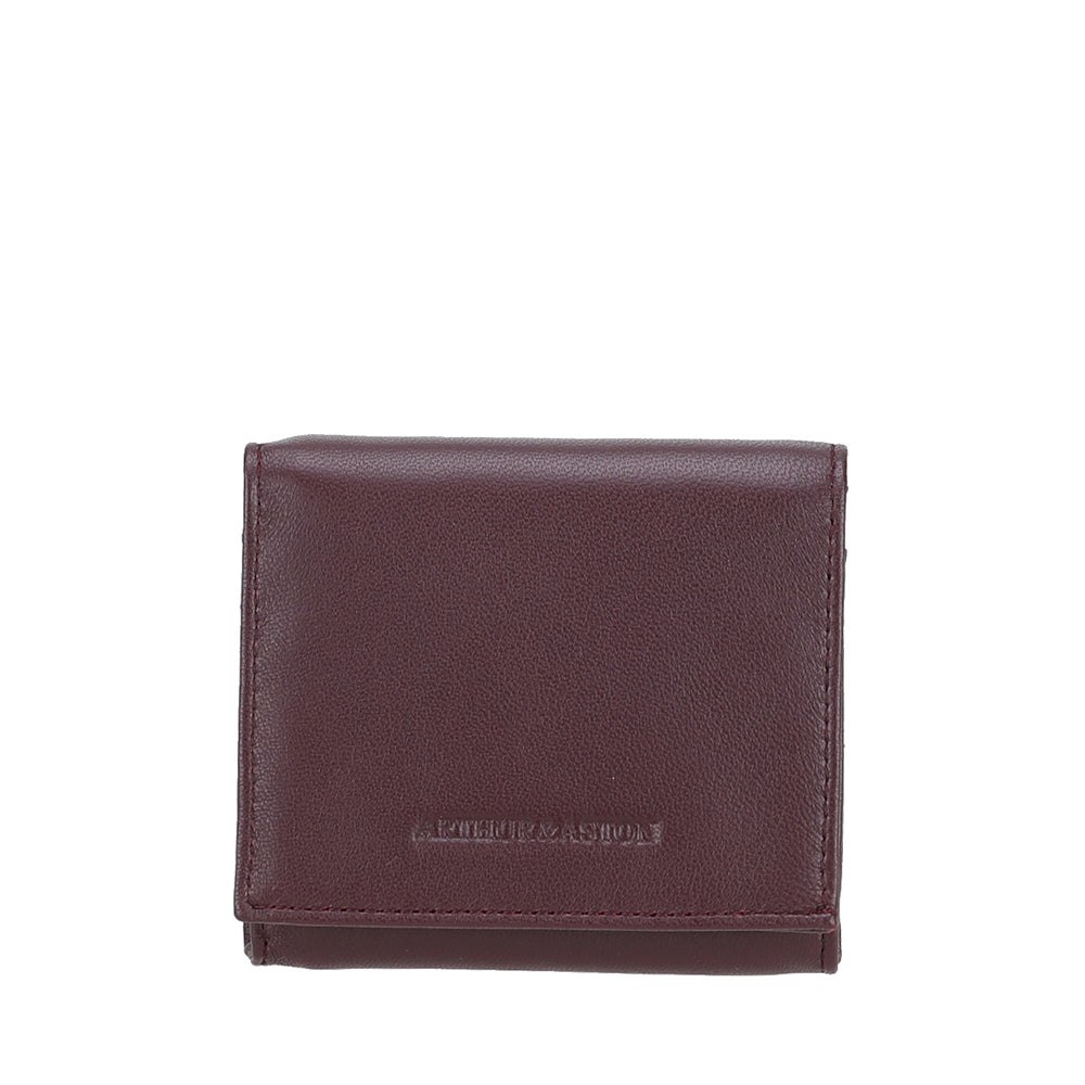 Porte-monnaie pression en cuir agneau Riley