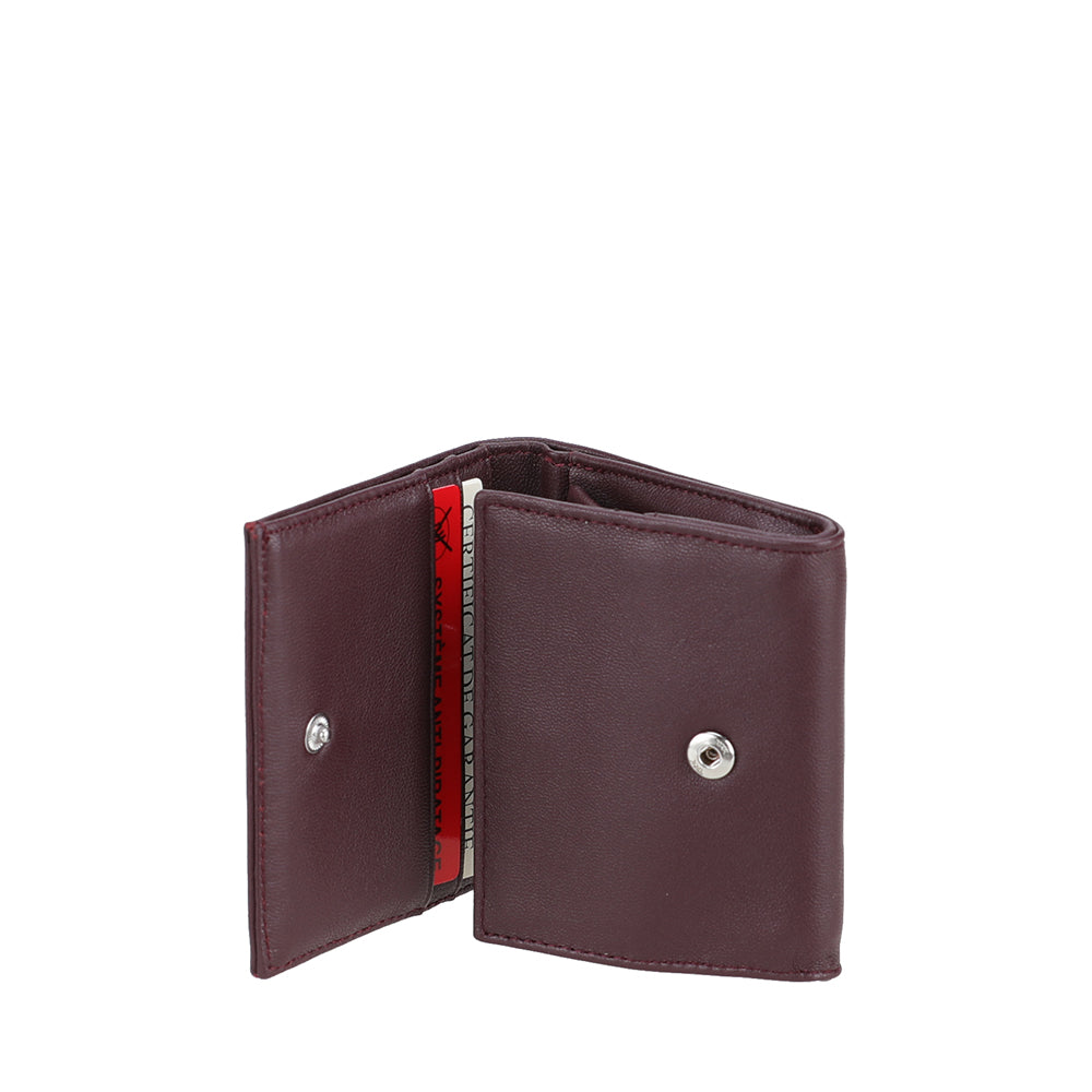 Porte-monnaie pression en cuir agneau Riley