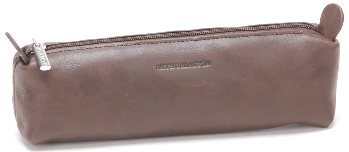 Trousse à stylos en cuir huilé Rose