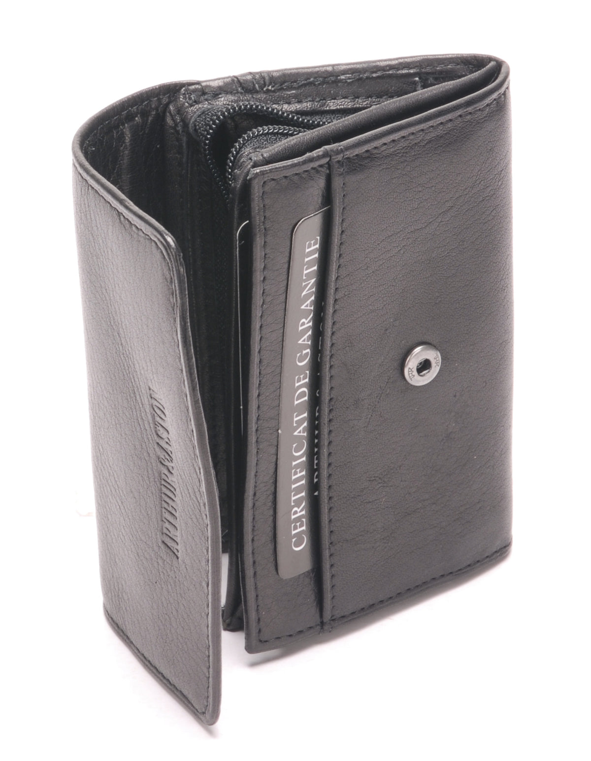 Porte monnaie et cartes cuir vachette plongé et doublure polyester