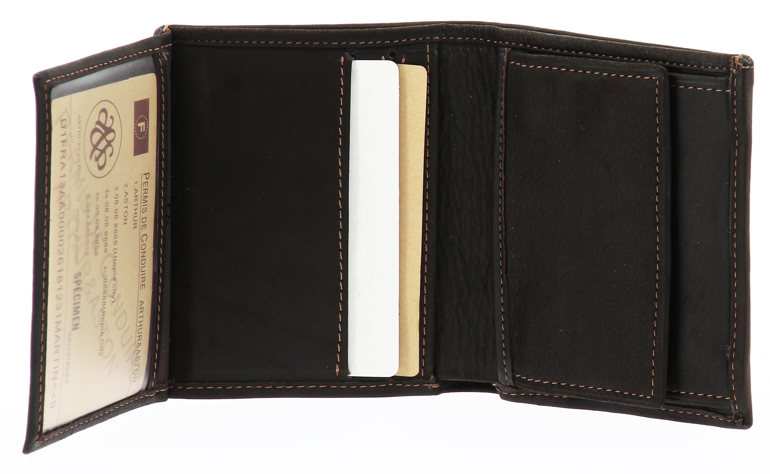 Louis card and coin holder in oiled leather