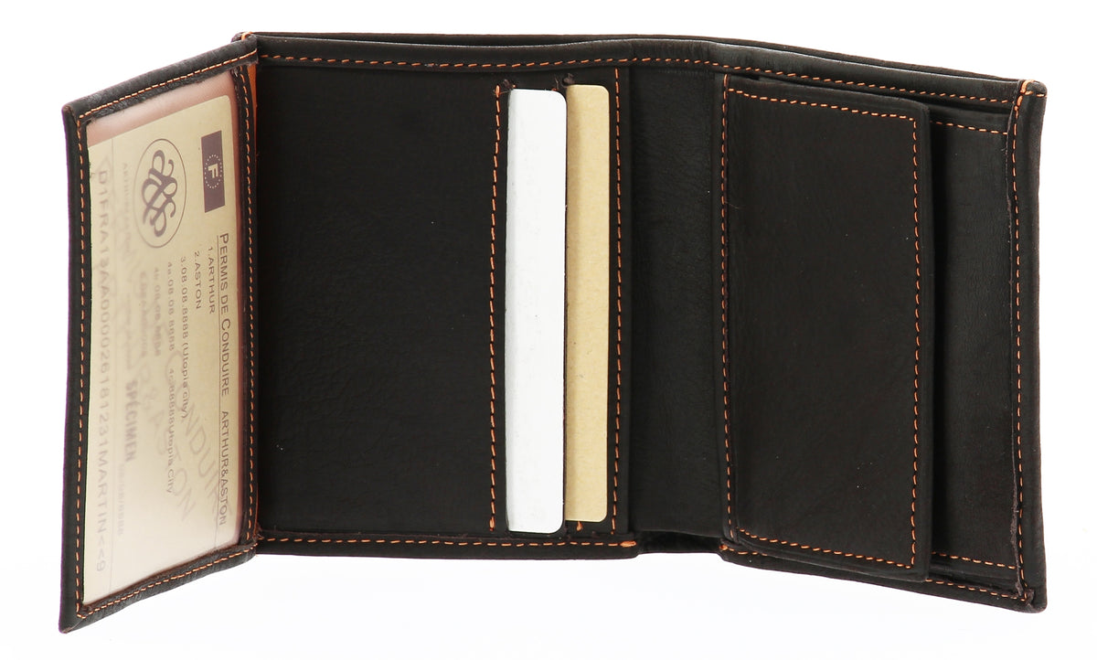 Louis card and coin holder in oiled leather