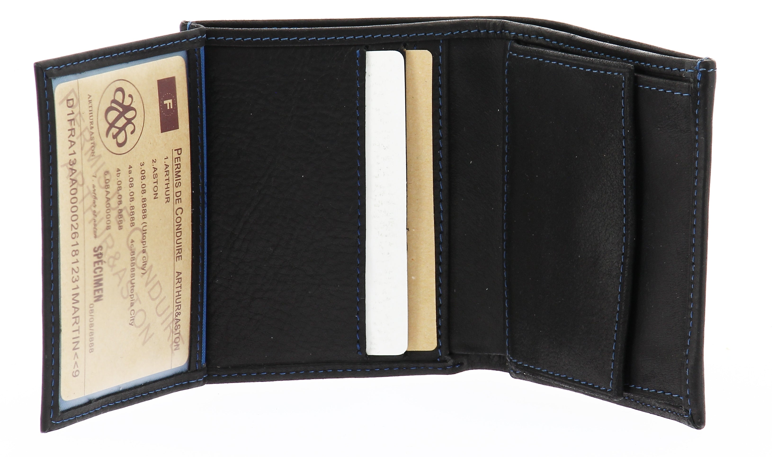 Louis card and coin holder in oiled leather
