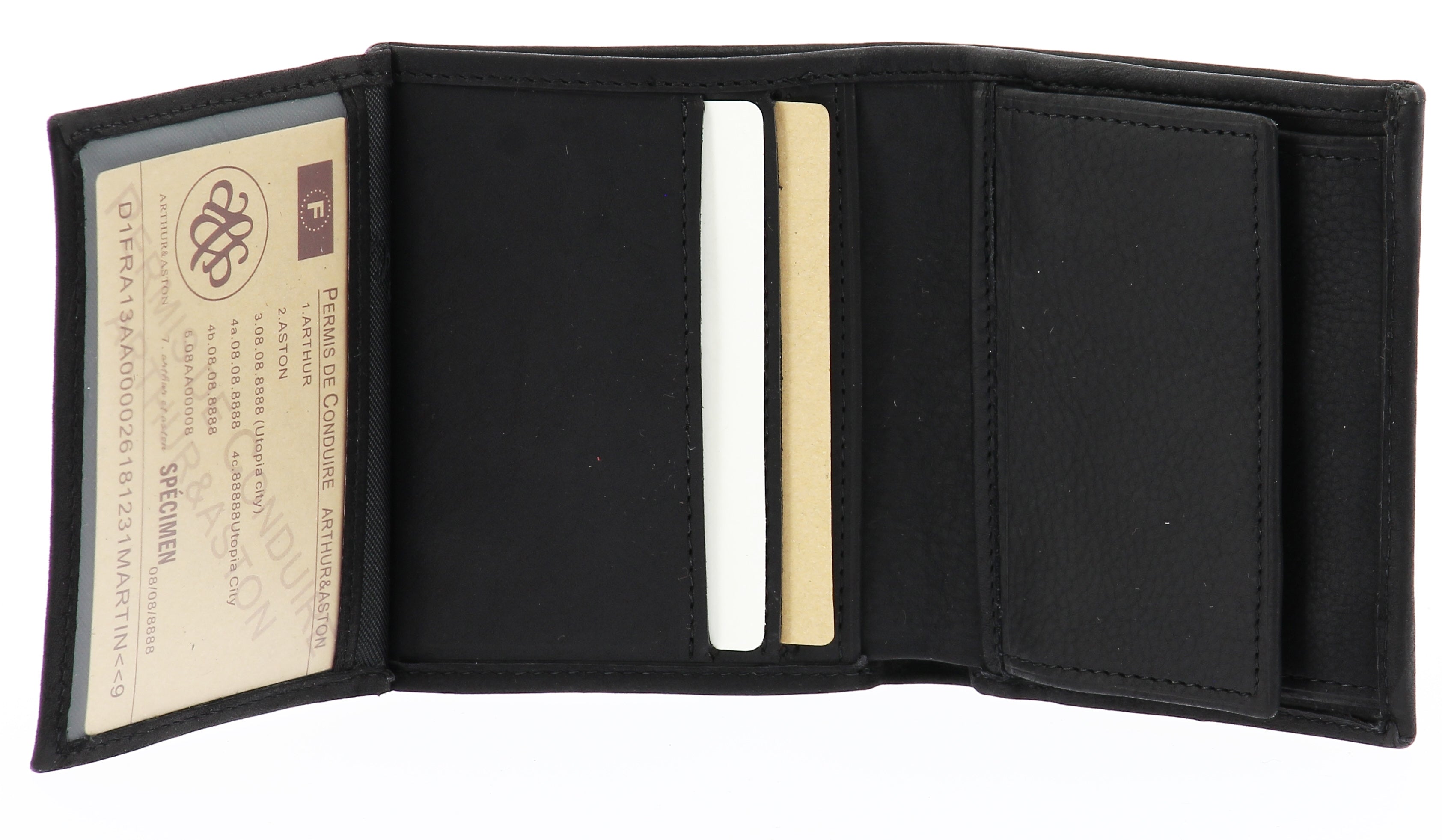 Louis card and coin holder in oiled leather