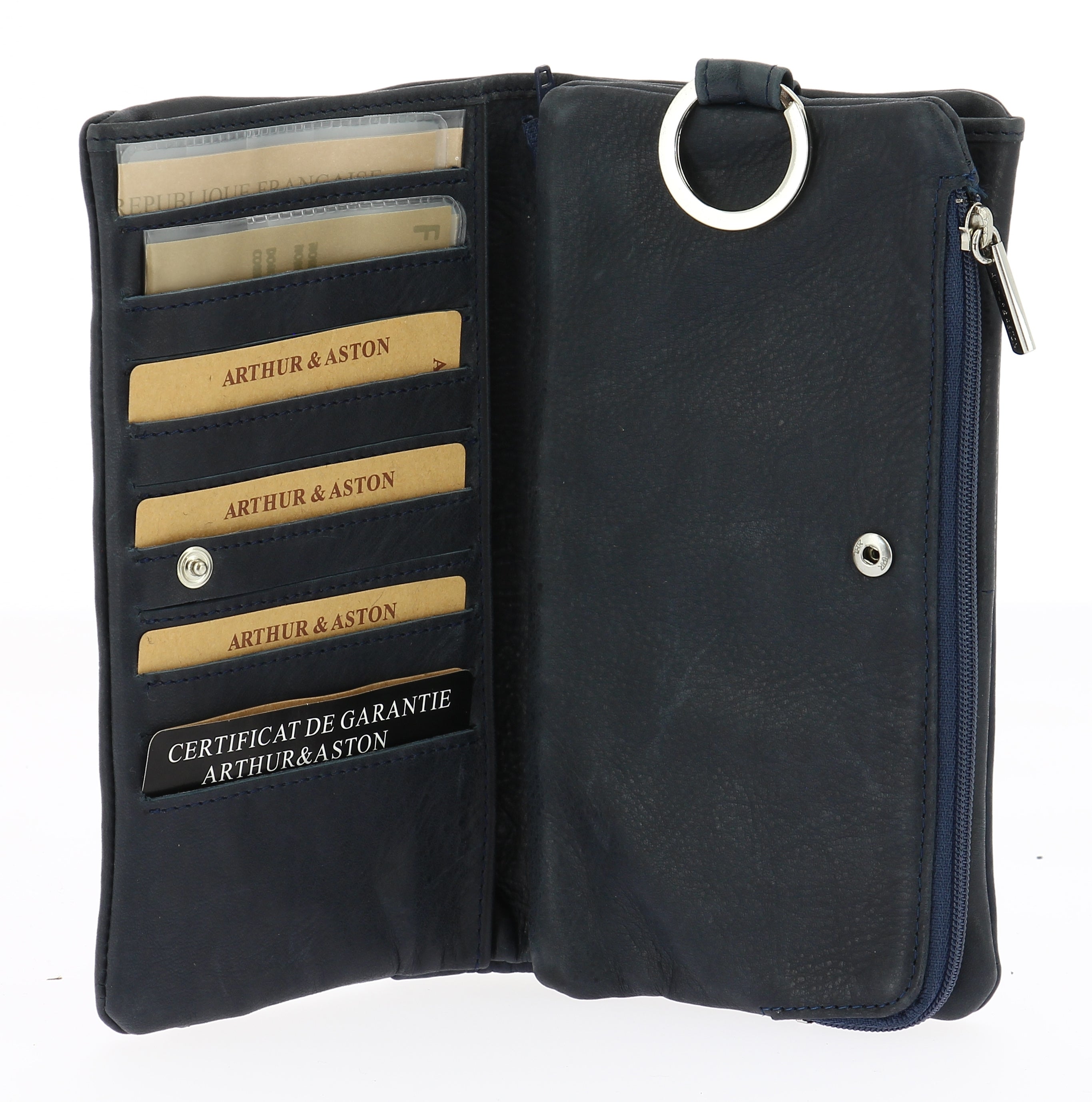 Large oiled leather wallet, Pink