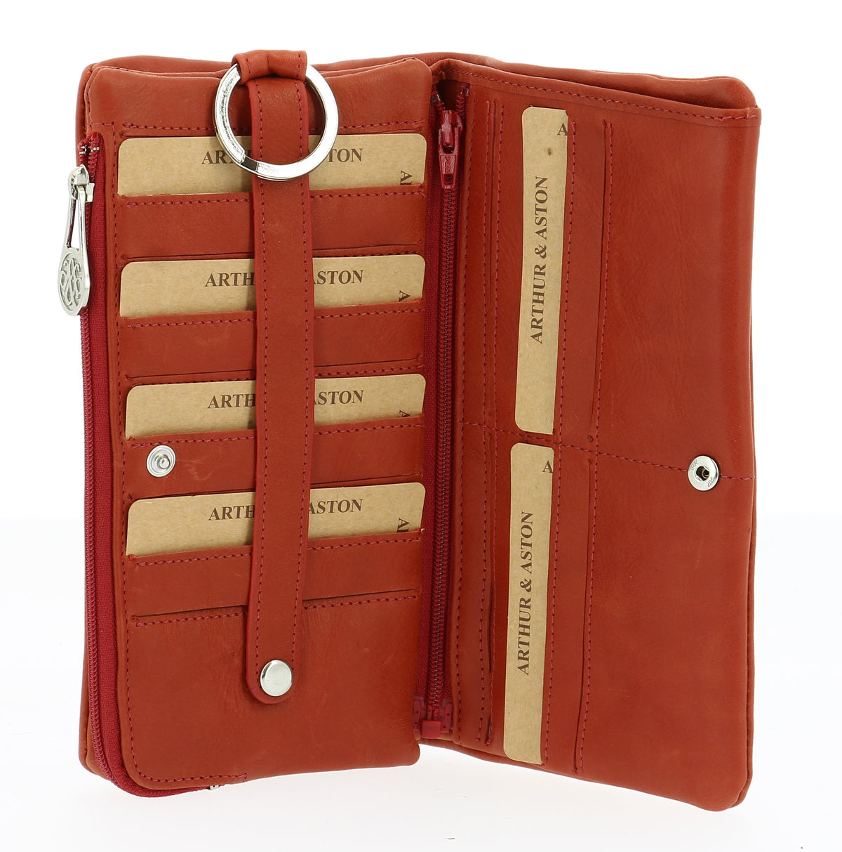 Large oiled leather wallet, Pink