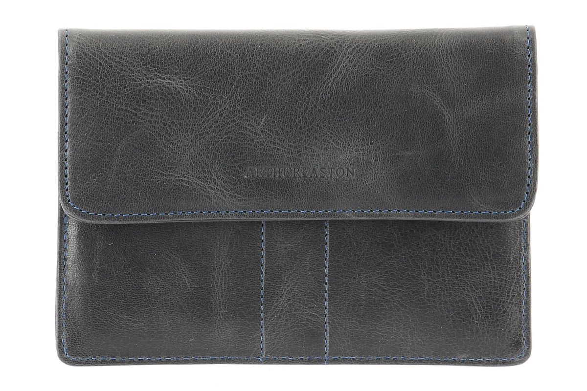 Oiled cowhide leather flap document holder Pink