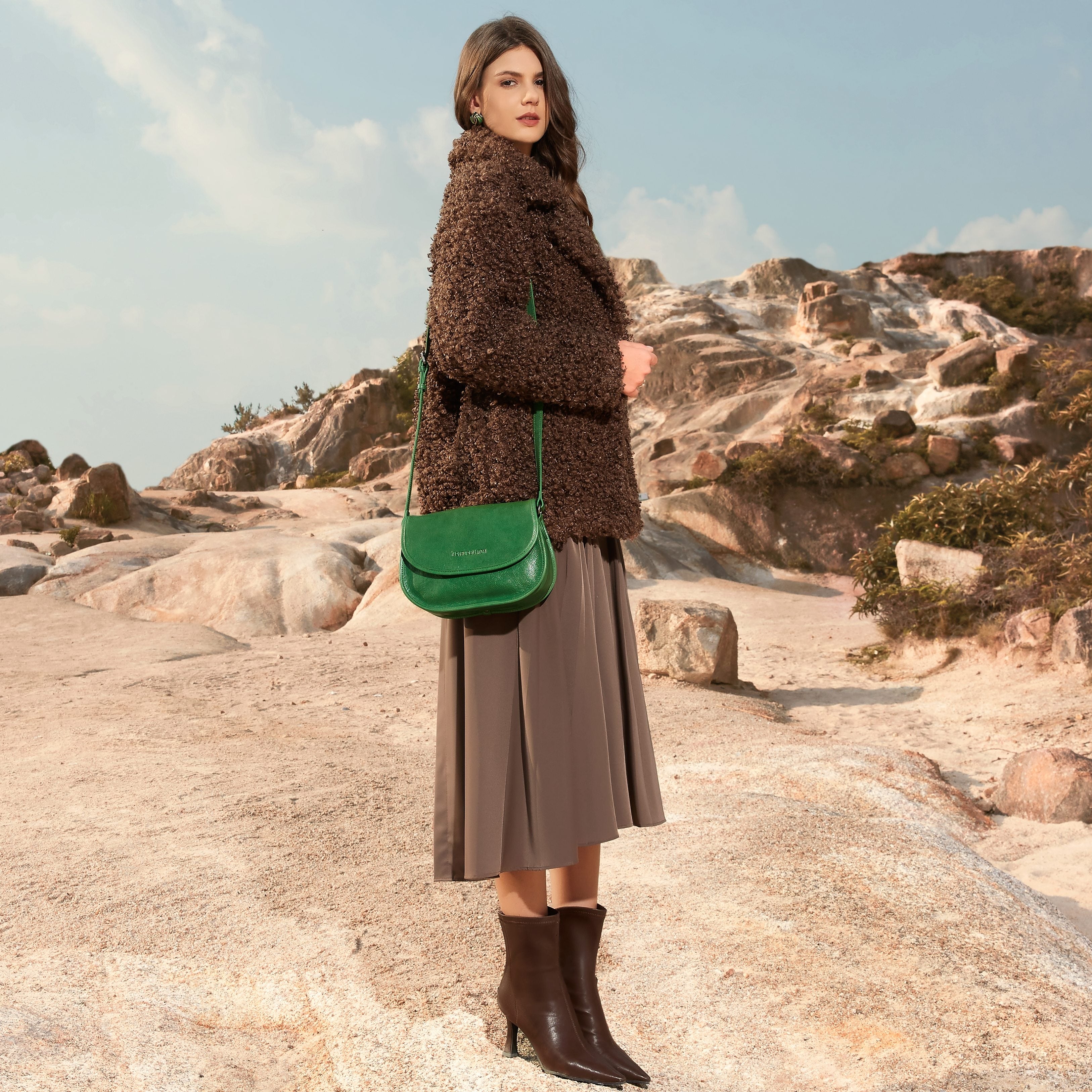 M Edith Leather Shoulder Bag