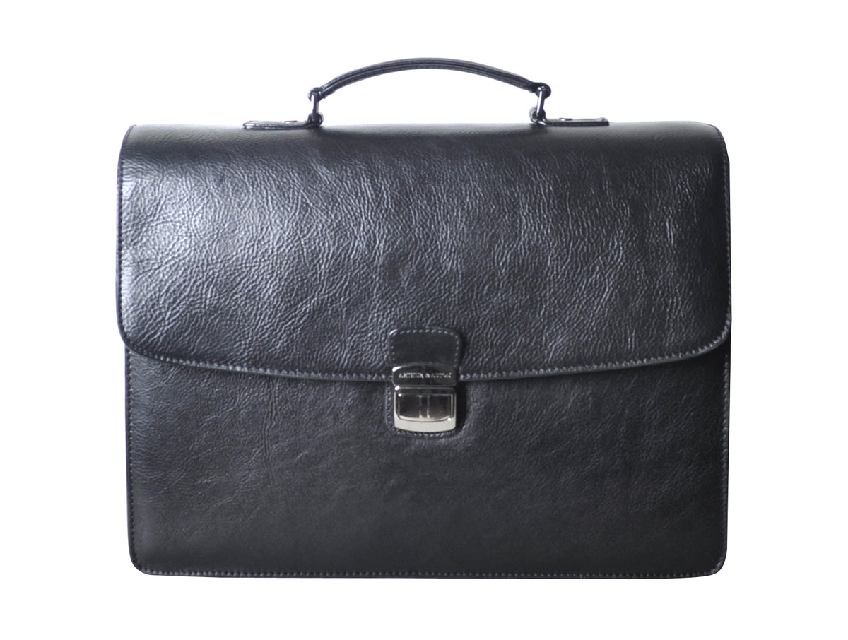Georges cowhide leather 1-gusset briefcase