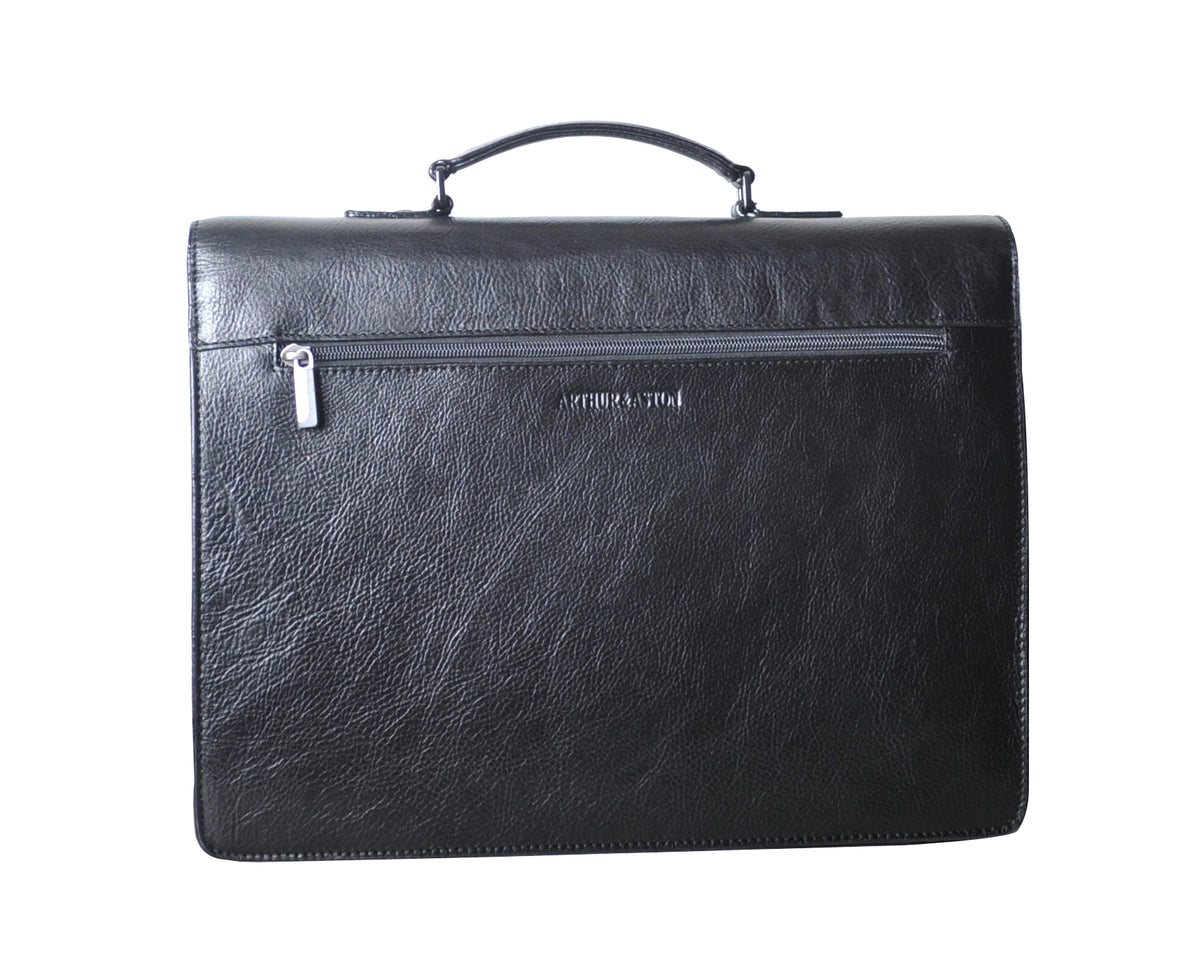 Georges cowhide leather 1-gusset briefcase