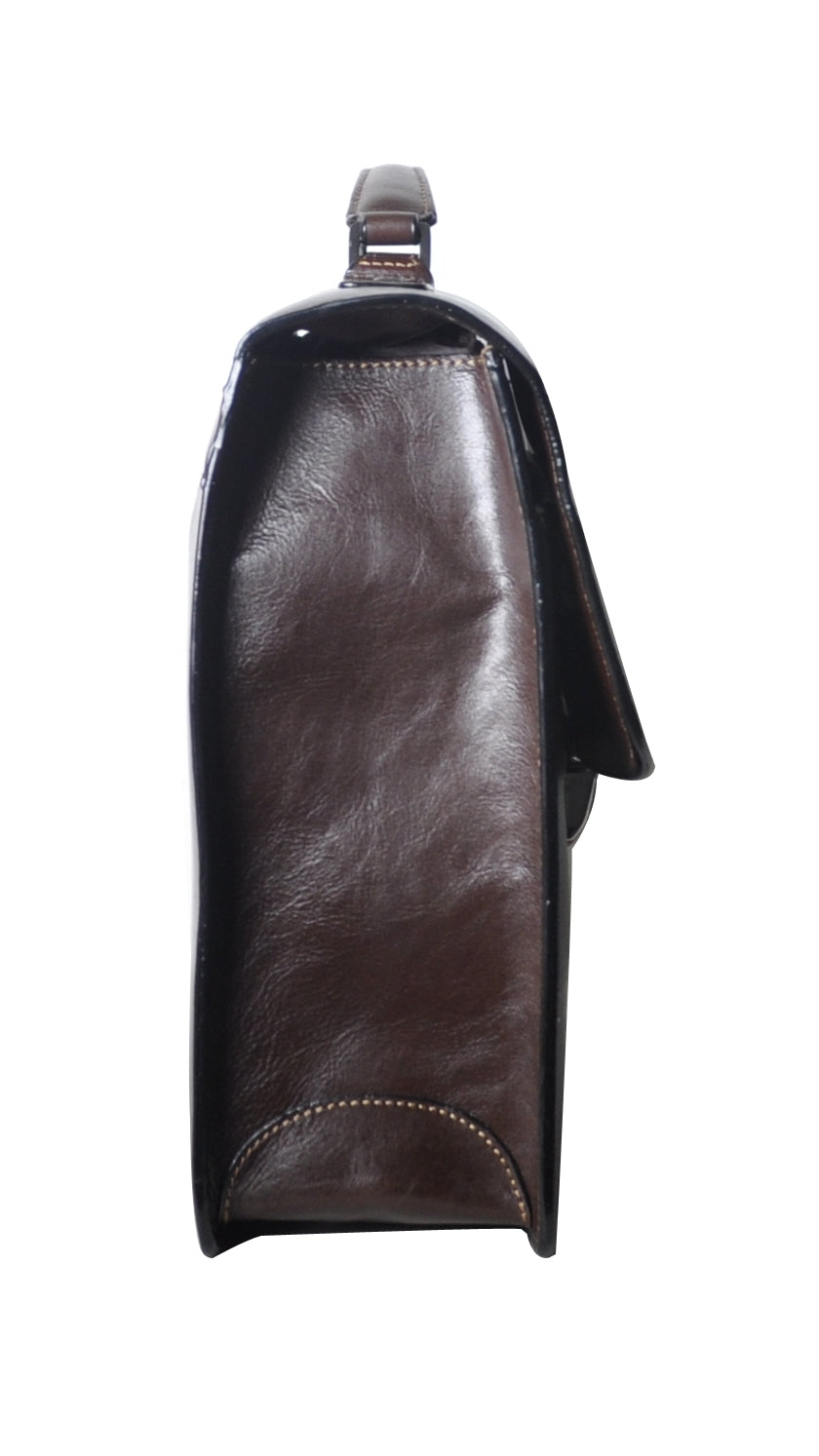 Georges cowhide leather 1-gusset briefcase