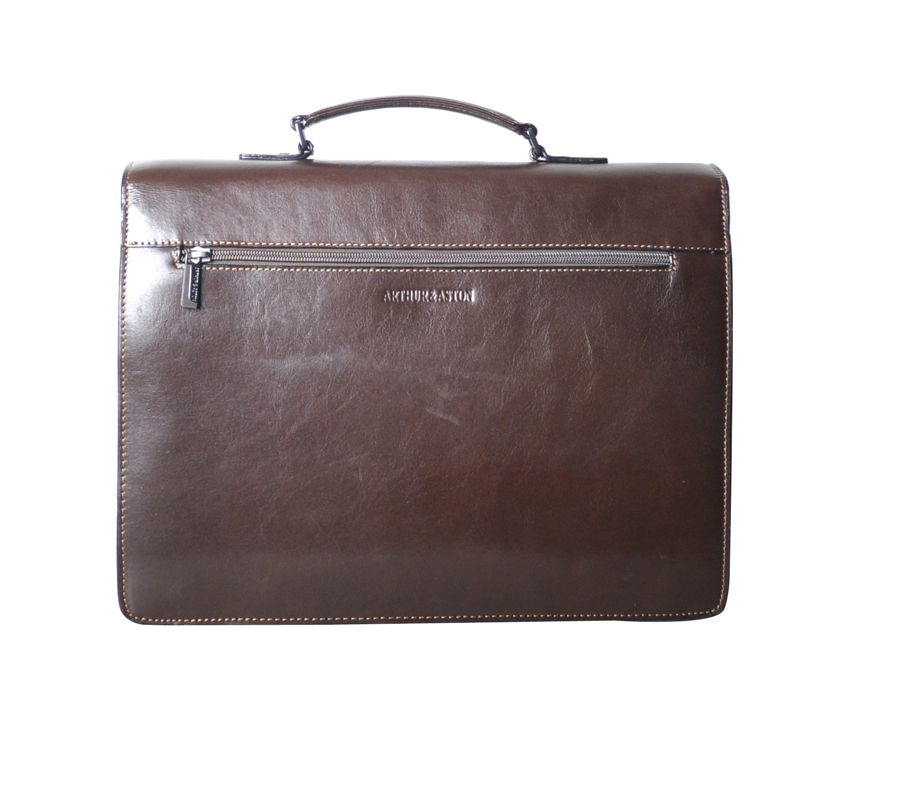 Georges cowhide leather 1-gusset briefcase