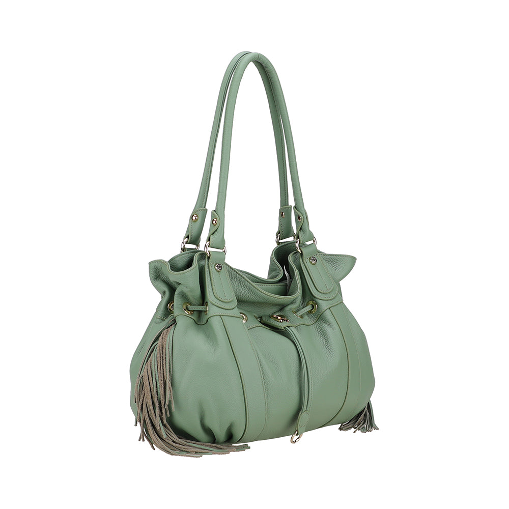 Sac épaule L Camille franges cuir