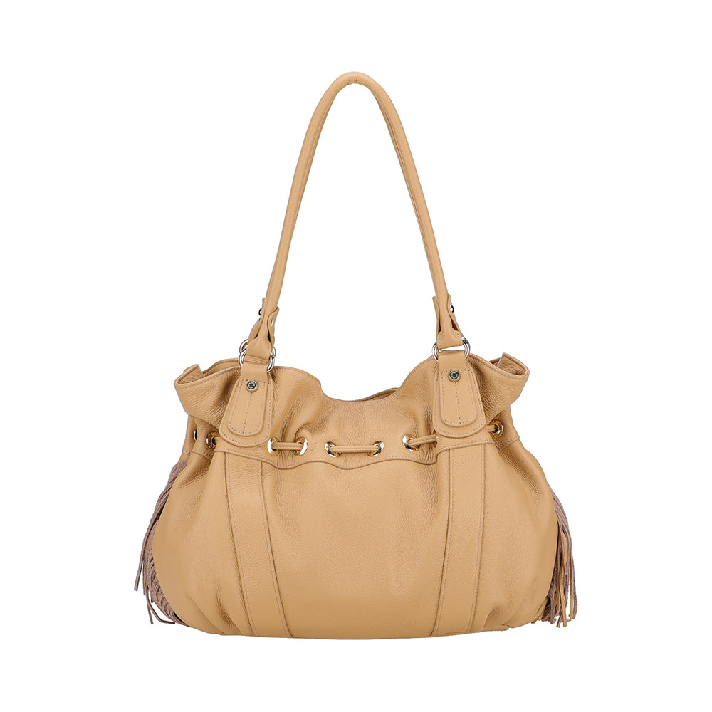 Sac épaule L Camille franges cuir