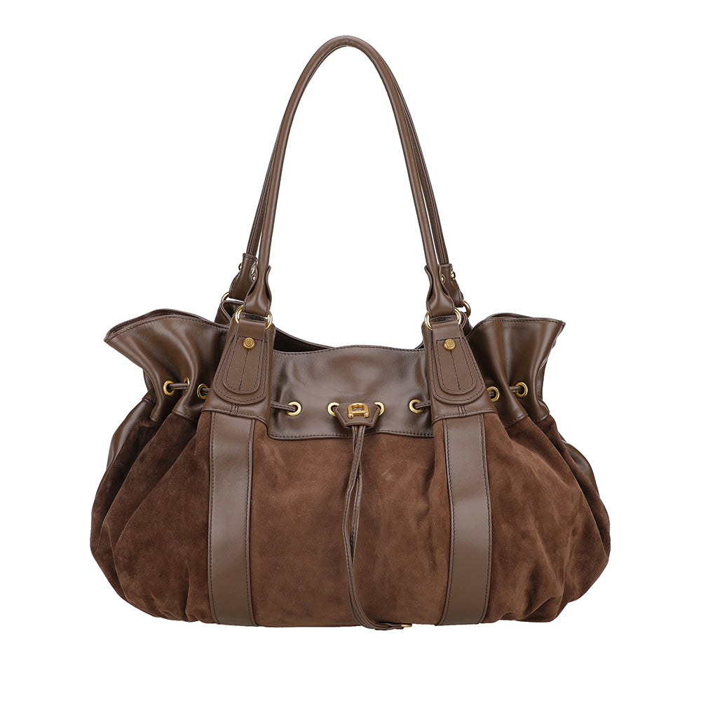 Sac épaule XL Camille cuir suède