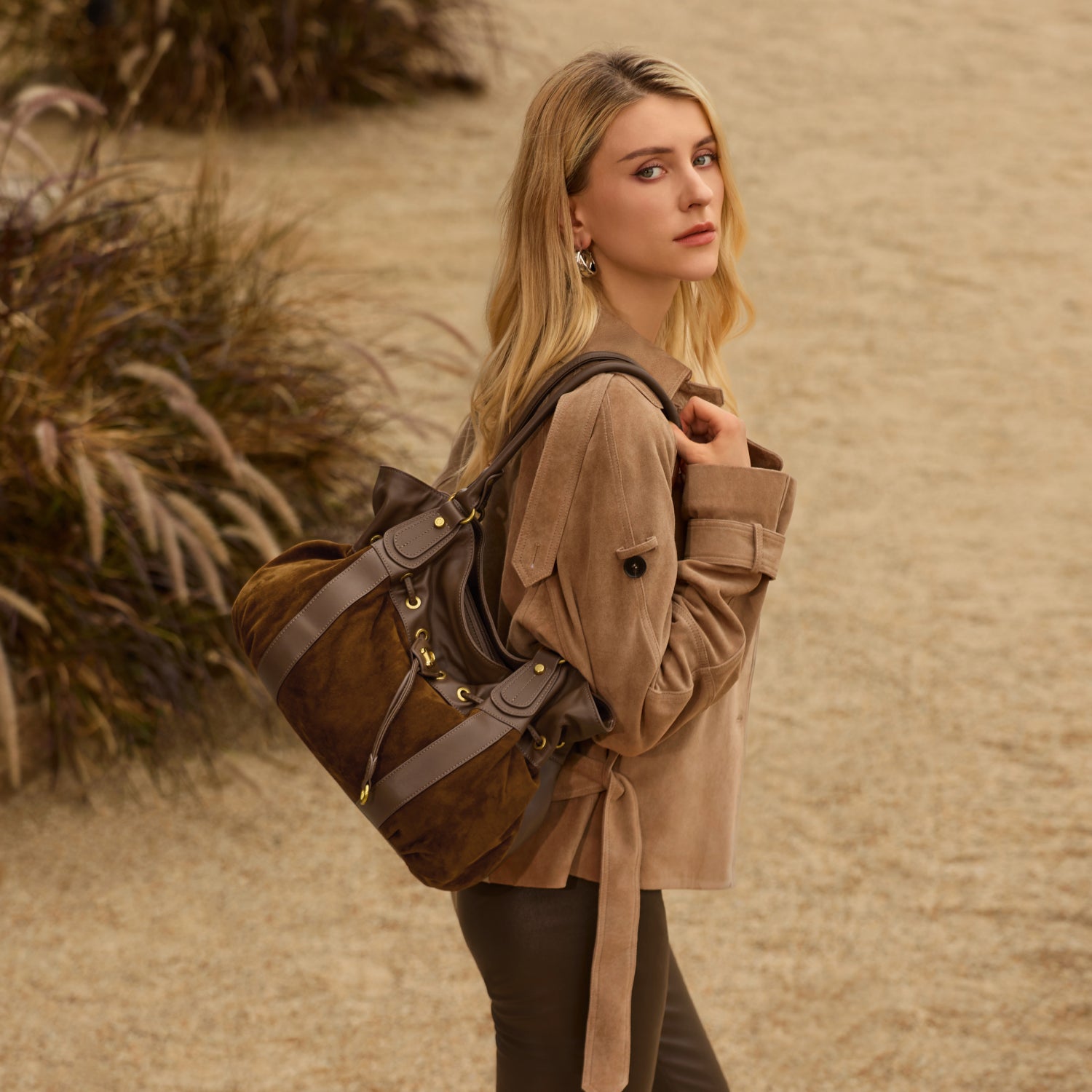 Sac épaule L Camille Suède cuir