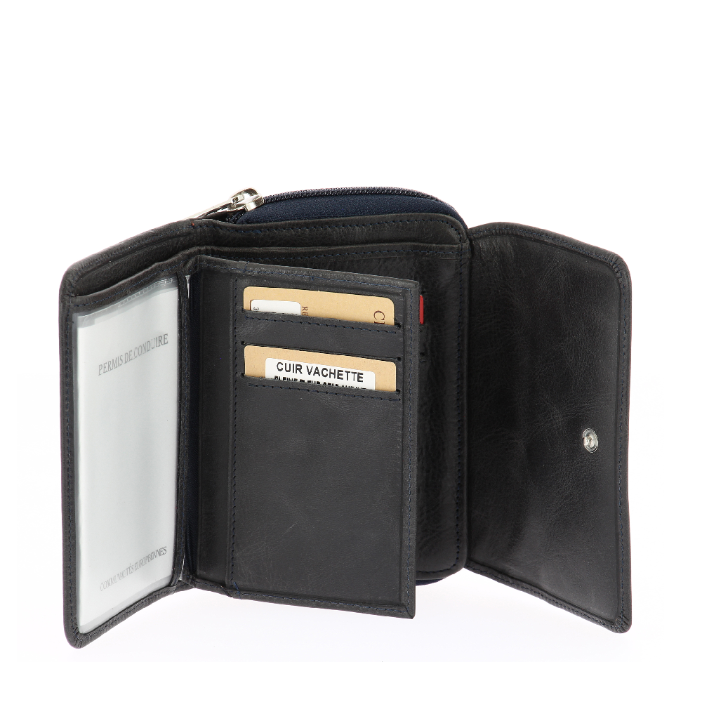 Porte-monnaie et cartes en cuir huilé Rose