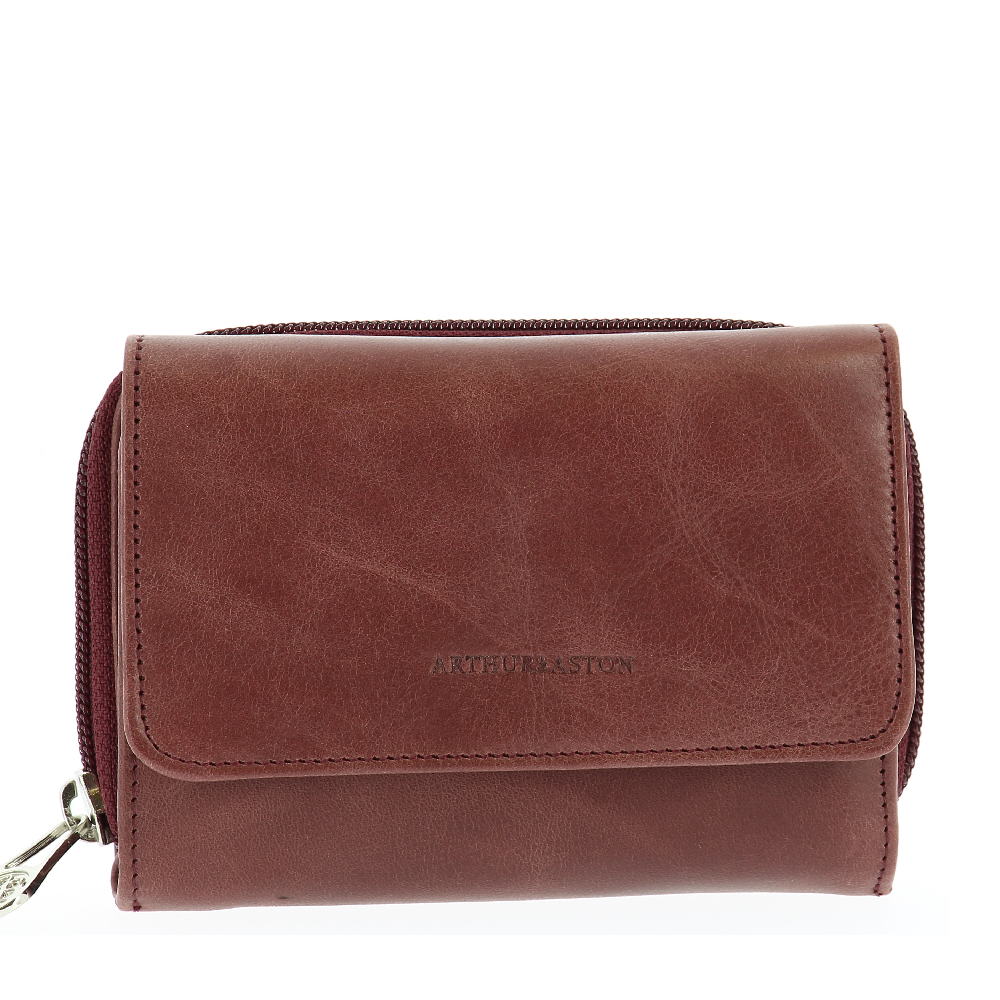 Porte-monnaie et cartes en cuir huilé Rose