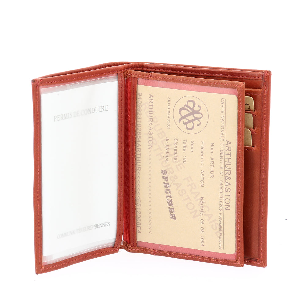 Portefeuille Rose en cuir