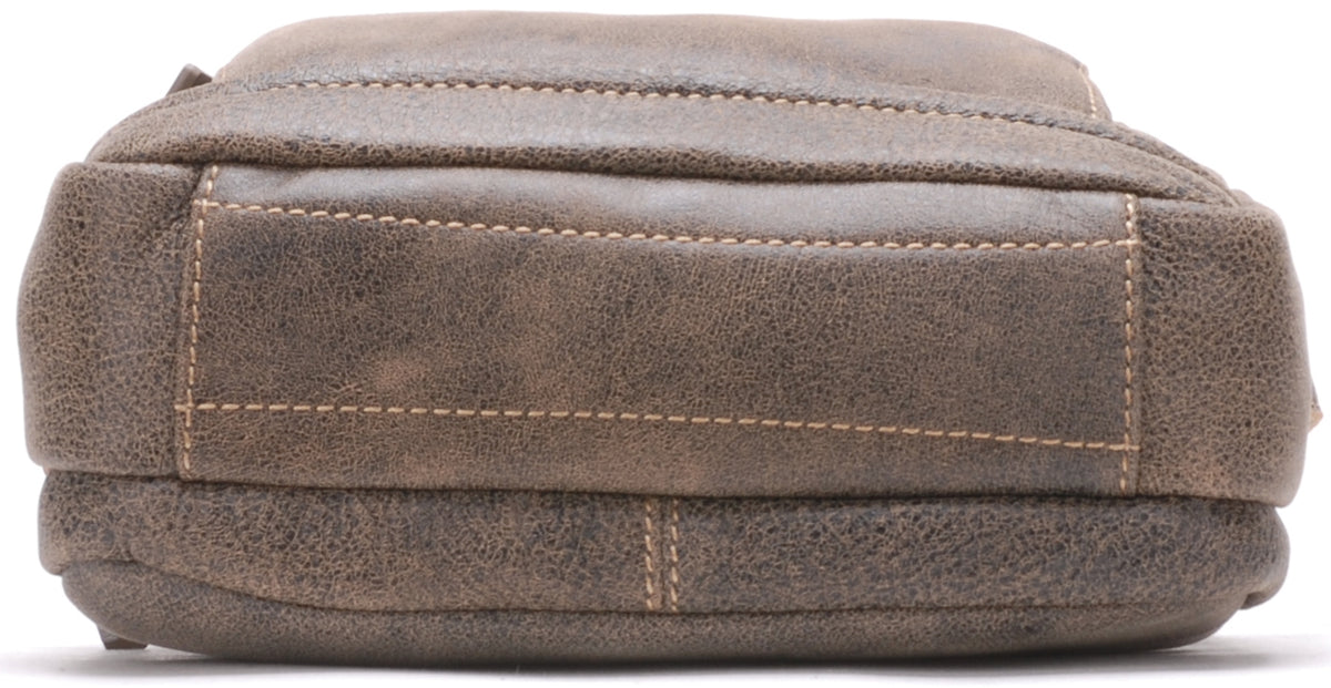 Large Cristiano leather destroyed crossbody bag
