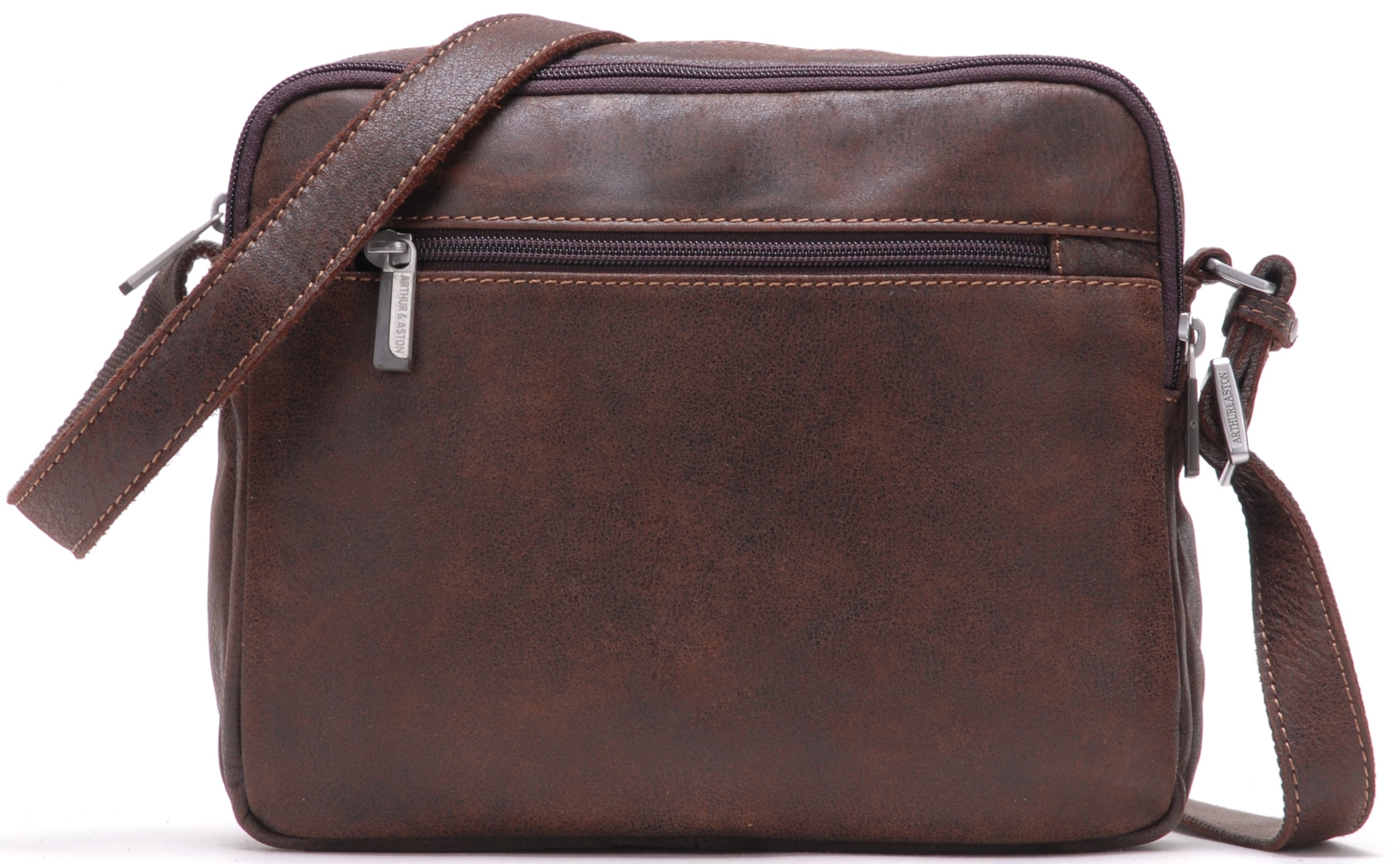 Cristiano destroyed leather crossbody bag