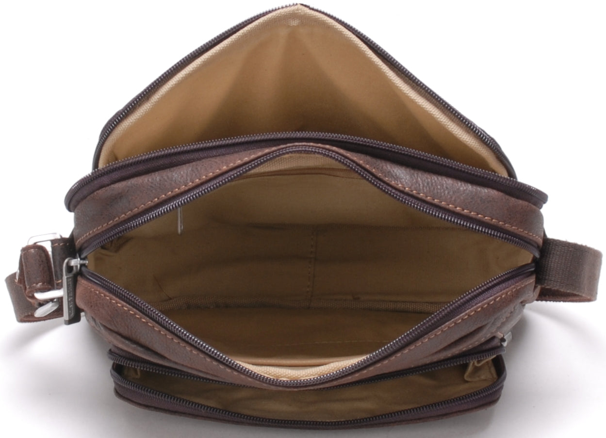 Cristiano destroyed leather crossbody bag