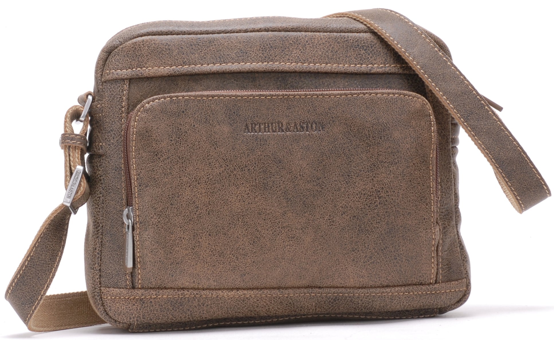 Cristiano destroyed leather crossbody bag