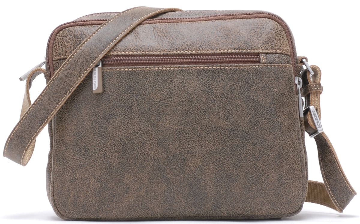 Cristiano destroyed leather crossbody bag