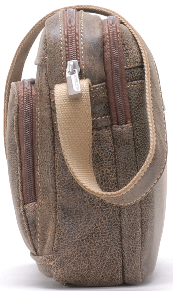 Cristiano destroyed leather crossbody bag