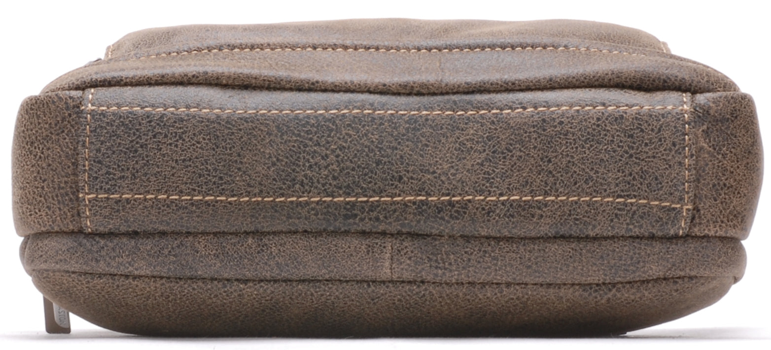 Cristiano destroyed leather crossbody bag
