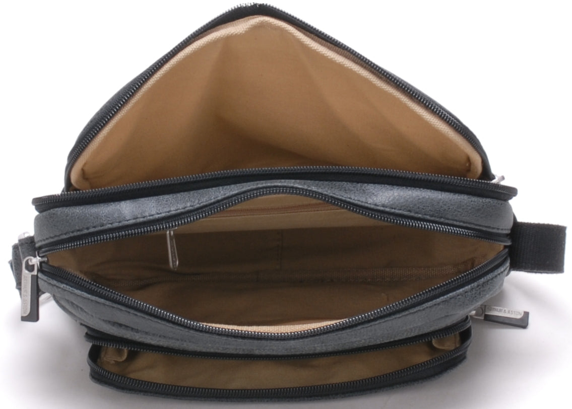 Cristiano destroyed leather crossbody bag