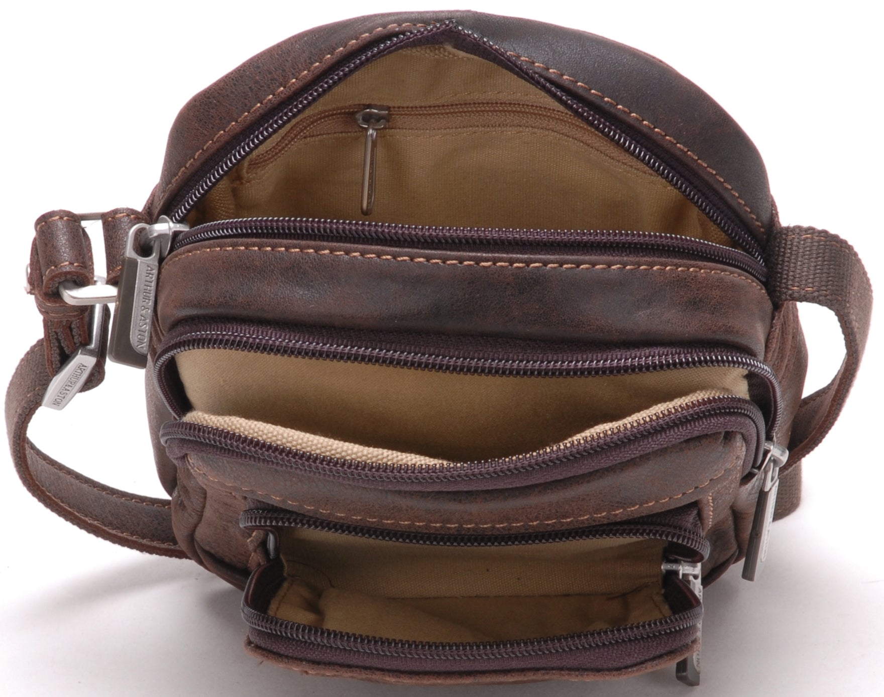 Cristiano destroyed leather crossbody bag, small model