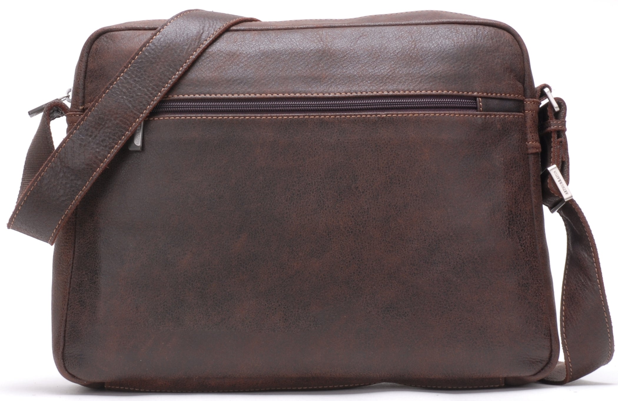 Cristiano destroyed leather satchel bag