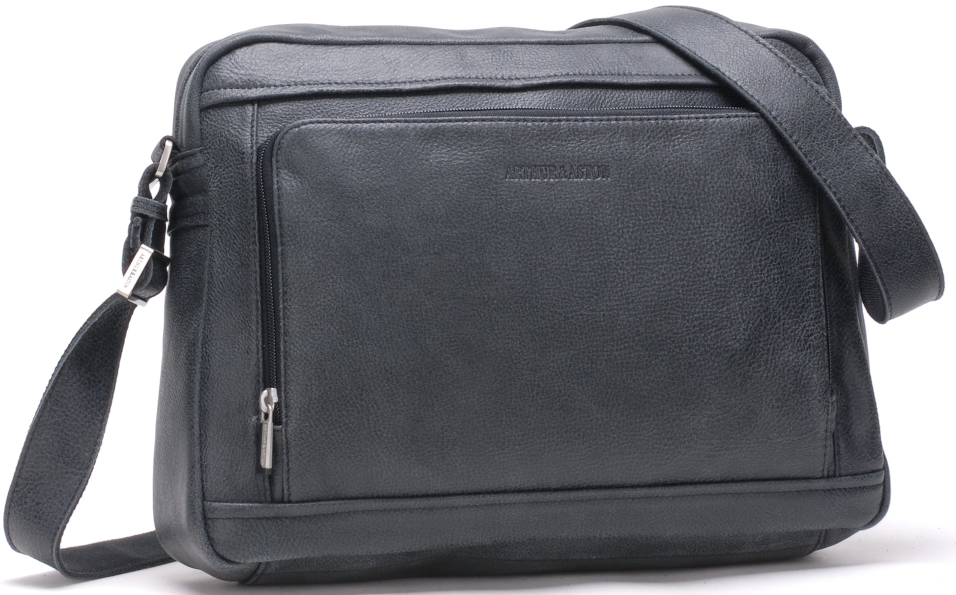Cristiano destroyed leather satchel bag