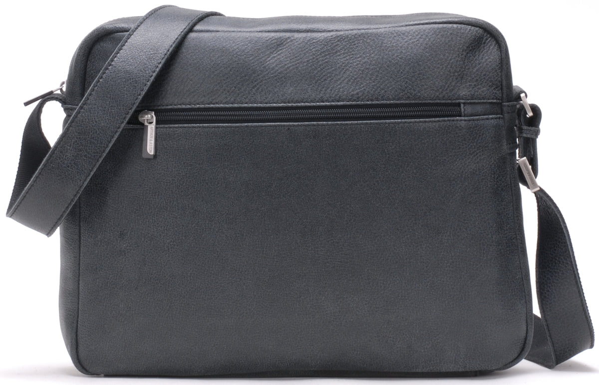 Cristiano destroyed leather satchel bag