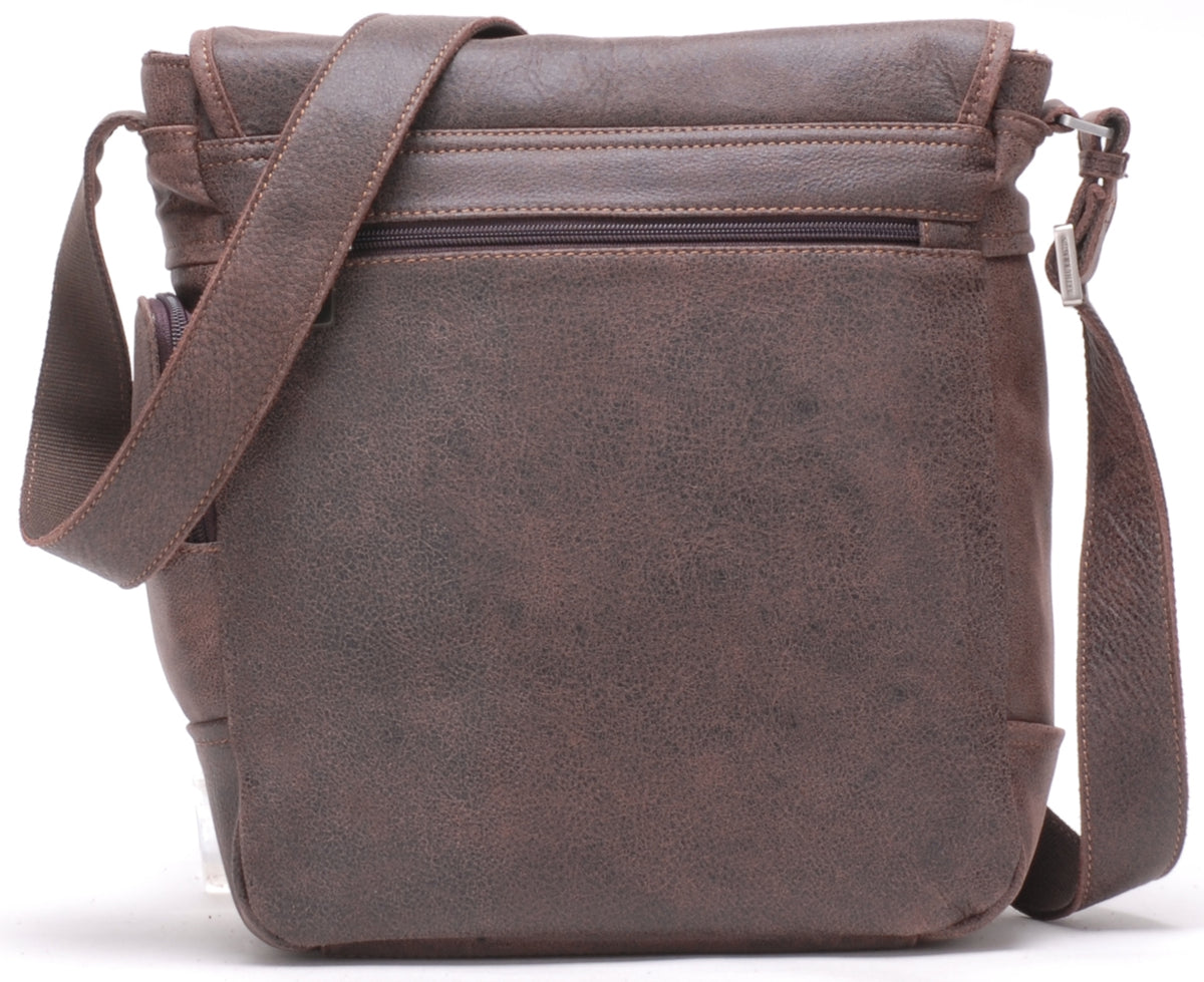 Cristiano destroyed leather crossbody bag