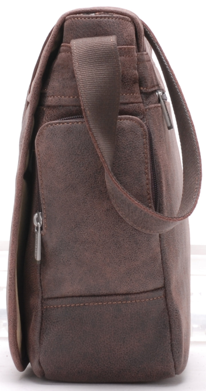 Cristiano destroyed leather crossbody bag