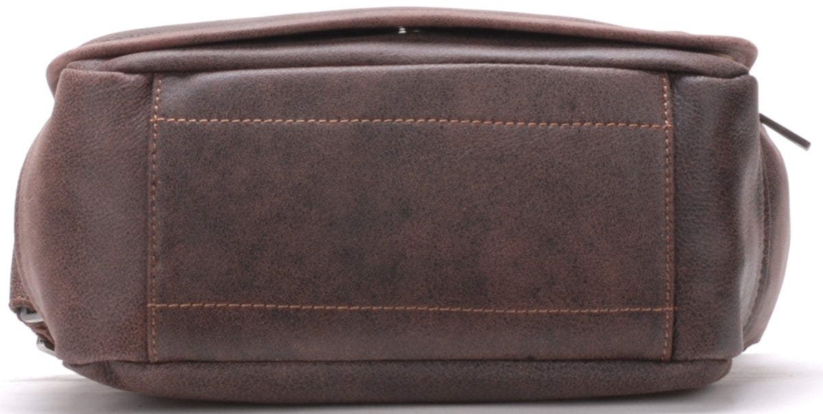 Cristiano destroyed leather crossbody bag