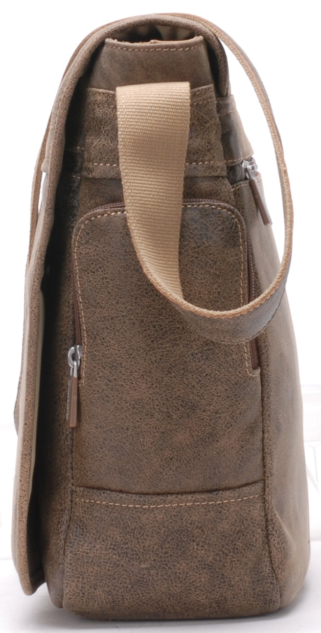 Cristiano destroyed leather crossbody bag