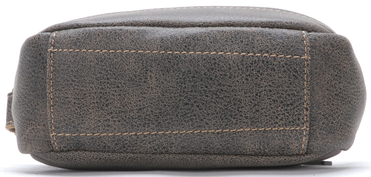Cristiano destroyed leather crossbody bag, small model